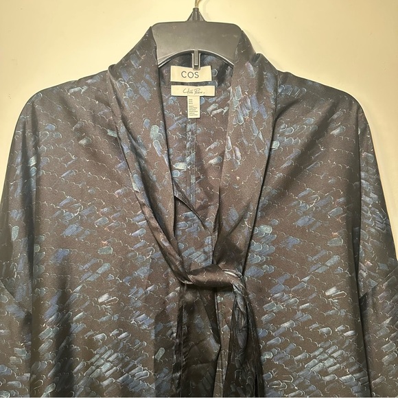 COS X Chris Perani Patterned Art To Wear Scarf Dress Draped Retro Lagenlook 12 - Picture 3 of 15